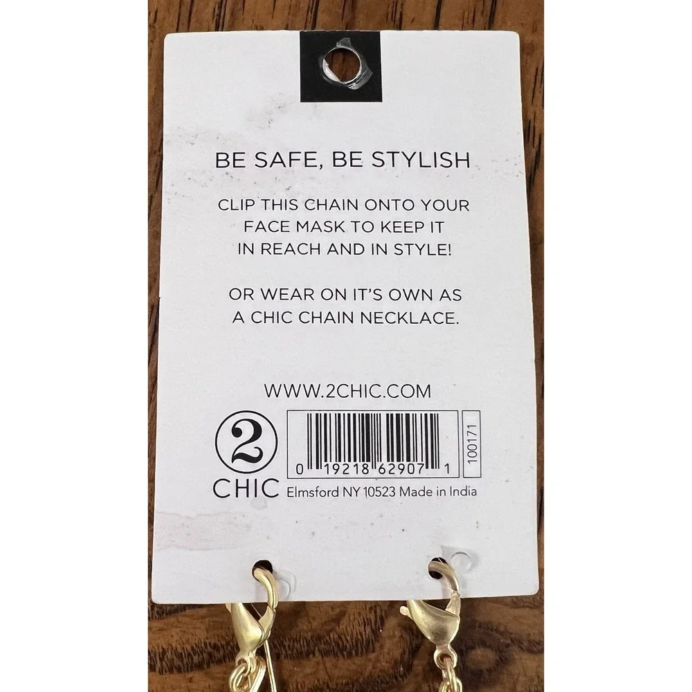 2Chic Within Reach Gold Clip Mask Chain x4 Lot New